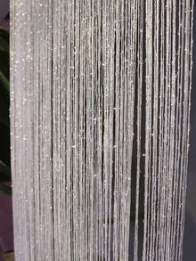 1pc Korean Style Silver Wire Curtain, Wedding Ceremony Decoration, Tassel Partition Curtain For Home, Living Room, Entrance - 1PC - View 1