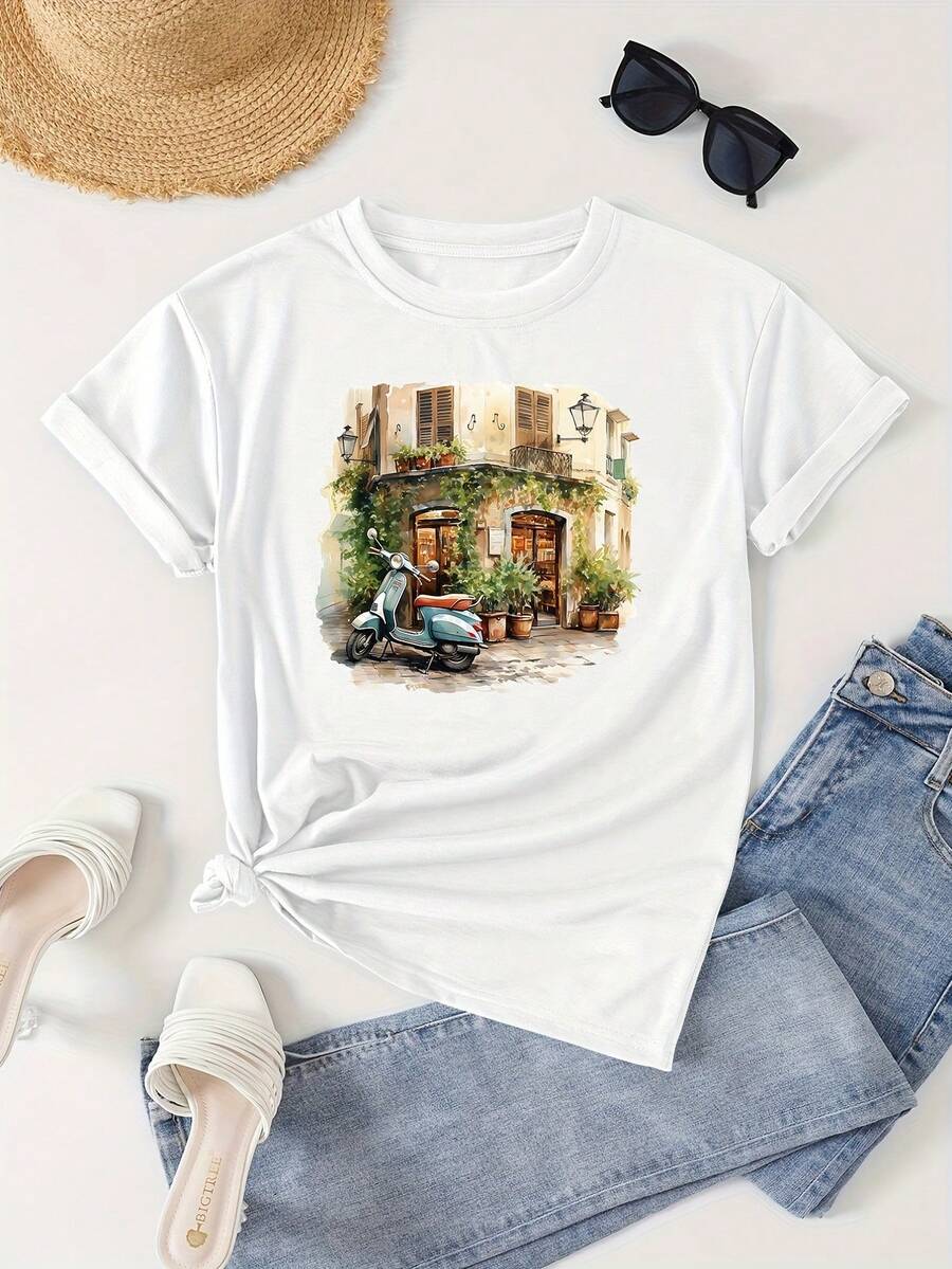 Women T-Shirts - [White] - View 1