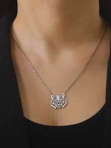 Dây chuyền mặt hình hổ cho nam nữ, phong cách punk, làm từ thép không gỉ, kiểu dáng choker, quà tặng sinh nhật, Ngày của Mẹ, trang sức năm 2026. - Loạt trận Tiger - Xem 7