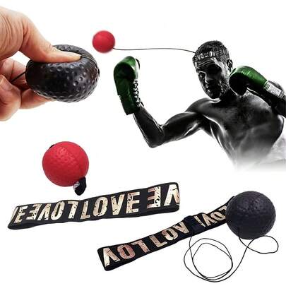 Bóng tập tốc độ đeo đầu, bóng phản xạ bằng xốp PU, dụng cụ tập luyện Muay Thai Kickboxing tại nhà, giúp cải thiện phối hợp tay mắt, sức mạnh bùng nổ, giảm căng thẳng.
