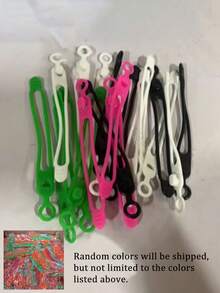 30pcs Reusable Silicone Cable Organizer Ties, Suitable For Earphones, Phone Chargers, Mice, Audio Devices, Computers (Random Colors) - Multicolor - View 9