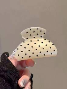 2pcs/Set Women's Plastic French Black & White Polka Dot Small Hair Clips, Fashionable And Practical, Solid Color Design, Suitable For Daily Use, Casual Outings, Parties, Commuting, Beach, Various Hairstyles, Face Washing, Makeup And Summer Accessories,Festival,Party - Multicolor - View 7