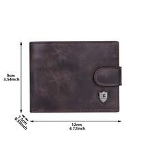 CarrKen New Men's Wallet, Retro Fashion Buckle Design, Multi-Functional Bifold Wallet, Versatile Card Holder For Young Students - Mocha Brown - View 3