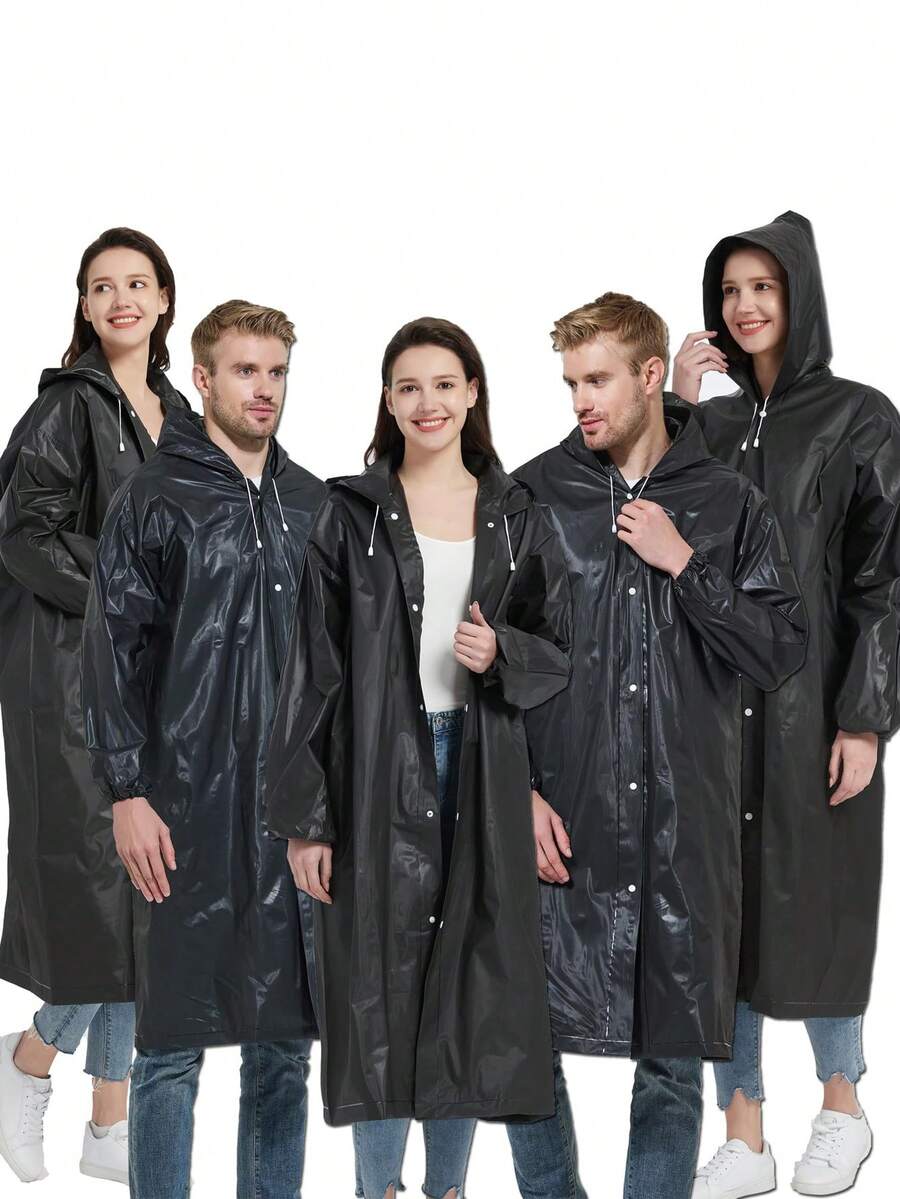 1 pieza Poncho de lluvia unisex duradero - Diseño con capucha de cobertura completa, capucha ajustable con cordón, talla única, adecuado para ciclismo, senderismo, pesca, camping - Equipo para exteriores premium, estilo de cobertura completa, hecho de material EVA