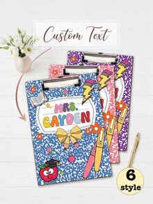 1pc Customized Personalized Teacher, Teacher Gifts, Back To School, Custom Clipboard With Teacher Name, School Supplies, New Teacher Gift, Personalized Gifts, Holiday Decorations, Office Decor, Father's Day Gift, Teacher Appreciation, Thoughtful Gift - Multicolor - View 6