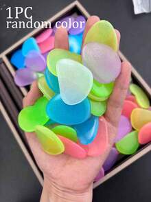 Large Illuminated Flat Stones, Multicolor Glow Stones, Luminous Pebbles, Suitable For Garden, Pathway, Yard, Outdoor Decor, Landscape, Christmas Party DIY, Aquarium, Fish Tank, Indoor And Outdoor Use - Multicolor - View 13
