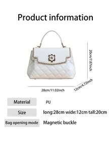 2026春夏新款小众设计精致菱形刺绣女士手提包，奢华时尚链条单肩包，大容量通勤斜挎包 - 彩色 - 查看 4