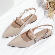 Sepatu Mary Jane Flat Slip-On Kelas Atas untuk Wanita - Aprikot - View 13