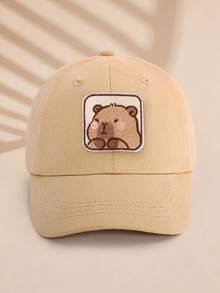 1 pieza Gorra de béisbol para niños con etiqueta falsa de dinosaurio, gorra de unicolor con protección solar, adecuada para protección solar al aire libre y uso casual diario - Kapibala - Ver 13