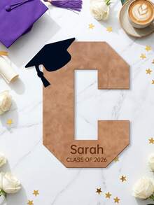 1 pieza Libro de mensajes de graduación de madera personalizado, texto personalizable, Clase de 2026, regalo para mujeres y hombres, decoración de escritorio para fiesta de graduación, accesorio fotográfico premium - Multicolor - Ver 13