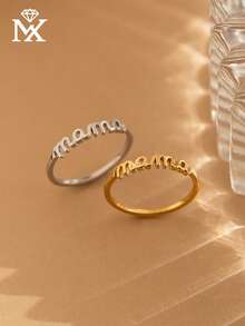 Anillo personalizado con nombre en inglés, anillo personalizado con inicial, anillo personalizado delicado, anillo apilable, regalo del Día de la Madre - Multicolor - Ver 3