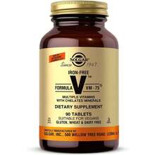 Solgar Iron-Free Formula VM-75 Tablets, Multivitamin With Chelated Minerals, 90 Vegan Tablets - 90抽 - 查看 1