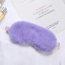Set Of 1 Velvet & Satin Sleep Mask For Women – Pastel Pink, Gray, Burgundy – Zero Eye Pressure, Breathable, Perfect For Travel, Daytime Naps, Light Sleepers, Yoga & Parties - Imitation Rabbit Fur Sunshade Eye Mask - View 12