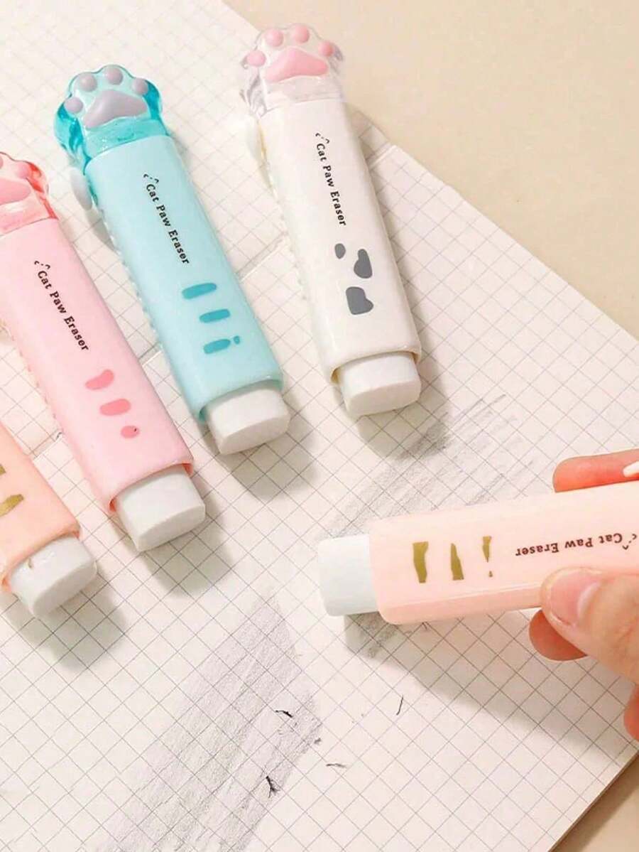 Bộ 3/2/1 cục tẩy hình bàn chân dễ thương dành cho bé gái, tẩy bút chì cho học sinh, tẩy bút chì hoạt hình, đồ dùng học tập, quà tặng, tẩy văn phòng phẩm. - Cục tẩy - Xem 1