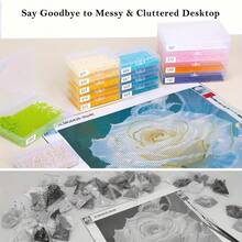 New Design Diamond Painting Tray With Lid, Diamond Art Storage Container And Arrangement Tray, Upgraded Raised Bottom Design For Improved Crafting Efficiency - Set - View 8