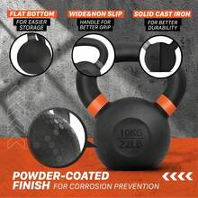 Yes4All Pesas Rusas para Ejercicio de Hierro Fundido con Revestimiento en Polvo, 4-32 kg o 9-71 lb Pesa Rusa, 4 6 8 10 12 14 16 20 24 32 Kgs Kettlebell en casa y Entrenamiento de Fuerza - Azul oscuro - Ver 10