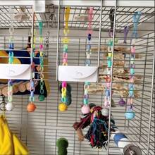 2pcs Bird Chain Toys, With Colorful Bells, Multicolor Chains, Random Colors, Parrot Toys, Climbing Chain, Chewing Toys, Bird Cage Decor, Small Animal Decor - View 6