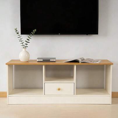 90CM Wooden Storage TV Cabinet Living Room Media Cabinet 3 Shlef TV Unit Stand