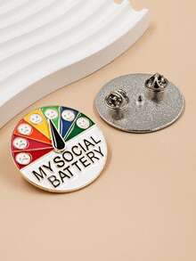 情绪变换胸针，互动式情绪滑块合金徽章配饰 - 彩色 - 查看 5