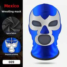 Wrestling Mask For Party Role Play, Funny Hero Printed Milk Silk Fighting Mask - Multicolor - View 20