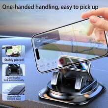 360° Rotating Car Phone Holder, No-Installation Silicone Anti-Slip Dashboard Mount - Car Mount - View 3