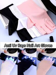 UV美甲凝胶手套：专业凝胶美甲UV防护手套，有效防护UVA和UVB辐射，适用于凝胶美甲灯，露指UV手套，保护双手免受紫外线伤害。UV防护美甲手套，UV凝胶防护手套，露指美甲工具，LED美甲灯烘干机，辐射防护，美甲用品，美甲工具，美甲艺术工具，返校季，美甲，美甲工具，美甲贴纸工具 - 彩色 - 查看 3