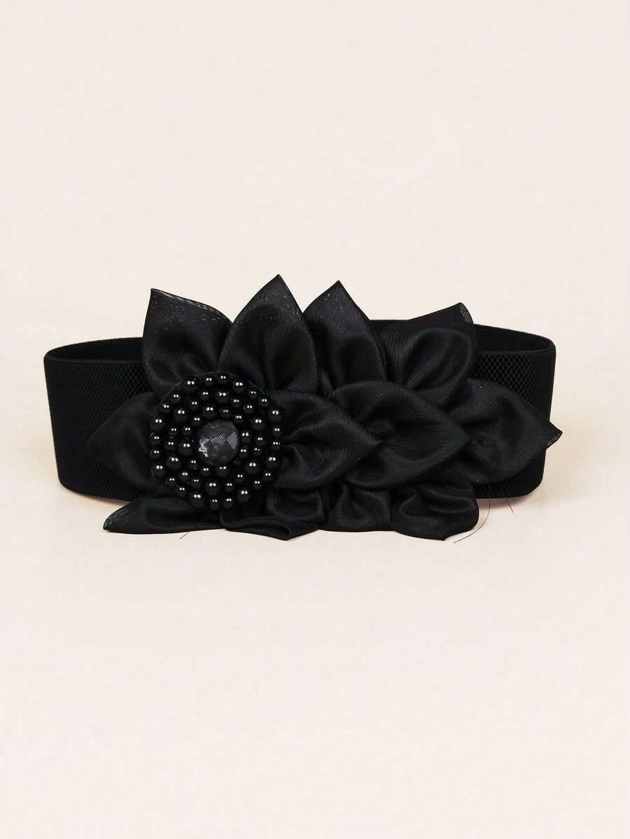 Boho Elegant Beaded Decor Tape Belt For Coats And Dresses Halloween Summer, School Fall, Autumn, Halloween GQ9K - 淺褐色的 - 查看 1