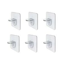 Bộ 6/20/30 chiếc giá đỡ kệ, kẹp kệ dán, ghim kệ chịu lực, thích hợp cho tủ, kệ sách, kệ tủ quần áo, giá đỡ kệ tủ trong suốt, sử dụng trong nhà. - Trong sáng - Xem 8