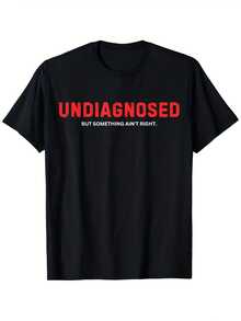 Camiseta de Concientización sobre Salud Mental: TDAH/ADHD No Diagnosticado, Pero Algo No Está Bien - Camiseta Casual para Hombre 100% de Corte Holgado con Estampado Rojo Intenso, Tallas Negras de S a XXXL, Camiseta Estampada de Moda de Temporada, Comodidad y Estilo Igual para Hombres y Mujeres, Verano 2026, Manga Corta Estampada - Negro - Ver 1