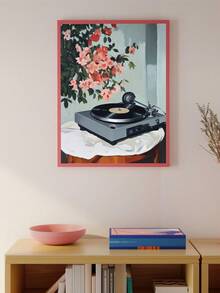 1pc Canvas Wall Art, Framed Wall Decor, Vintage Record Player Design, Y2K Retro Music Poster, Vintage Record Player Artwork, Dreamy Retro Wall Decor, Retro Music Wall Decor, Vintage Gallery Art, Home Decor, Modern Apartment Poster, Room Decor Aesthetic, Dorm Decor, Bedroom Decor, Living Room Decor, Bathroom Decor, Kitchen Decor, Dining Room Decor, Music Lover Gift, Holiday Party Decor - Musical Arts - View 5