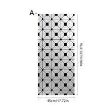 1/4pcs Modern Minimalist Matte Static Cling Window Film, Black Geometric Grid Pattern Privacy Sticker, Waterproof Translucent Decorative Glass Door Decal For Bathroom, Living Room, Kitchen - Multicolor - View 12