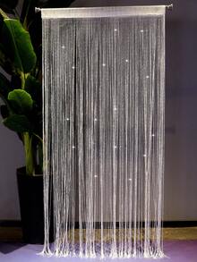 1pc Korean Style Silver Wire Curtain, Wedding Ceremony Decoration, Tassel Partition Curtain For Home, Living Room, Entrance - 1PC - View 12