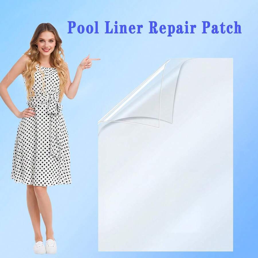 Parche de reparación extra grande para revestimiento de piscina, kit de parche impermeable adhesivo de TPU para piscinas sobre el suelo, piscinas inflables, flotadores de piscina, casas de rebote