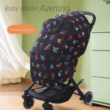 1pc High Landscape Baby Stroller Canopy, Foldable Full Coverage Sunshade, Universal Stroller Sun Protection Shield Against UV Rays - Multicolor - View 7