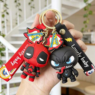  1 móc khóa silicon 3D Người Nhện Marvel, móc khóa đeo tay hình siêu anh hùng dễ thương, hoàn hảo làm quà tặng tựu trường, Halloween, Giáng sinh và sinh nhật cho những người hâm mộ Người Nhện.