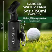 KS SHOP Golf Club Brush Cleaner - Water Bottle 75 Inches Holds 4 Ounces Of Water - 45cm Retractable Clip - Club Cleaner - Essentials Golf Accessories For Men And Women - White - View 2