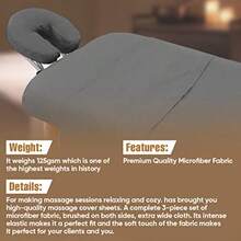 12 Pcs/4 Sets Massage Sheet Set Premium Facial Bed Cover Includes Flat and Fitted Sheets with Face Cradle Cover Stain and Wrinkle-Resistant for Massage Tables Includes Pad and Face Rest Covers - como en la imagen - Ver 3