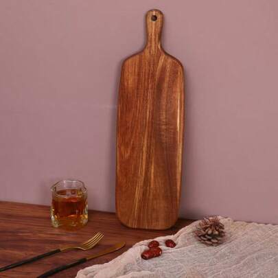 1 Piece Rosewood Cutting Board - Wooden Kitchen Chopping Board, Stylish Long Handle, Solid Wood, For Cutting Meat, Cheese, Bread, Vegetables And Fruits - Charcuterie Board Cheese Serving Platter, Perfect For Food Slicing And Display, Portable Camping Cutting Board, Essential For Modern Farmhouse Kitchen. Christmas Gift, Housewarming Gift, Wedding Season Kitchen Essentials. Father's Day Gift, Gift For Friends, Mother's Day Gift