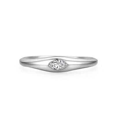 1pc Sparkling Clear Zirconia 100% 925 Sterling Silver Minimalist Finger Ring For Women Minimalist Fine Jewelry 2021 New Style