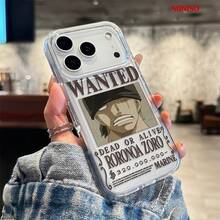 海贼王罗罗诺亚·索隆通缉令透明手机壳，适用于iPhone 17/17 Pro/17 Pro Max/17 Air/16/15/14/13/12/11/X系列，iPhone 17 Pro Max手机壳，iPhone 17 Pro手机壳，iPhone 17手机壳，送给女朋友的理想礼物，动漫迷的完美之选。 - 無色 - 查看 4