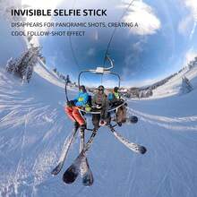 Gậy selfie tàng hình 70cm tương thích với Insta360 X5/X4/GO 3/ONE X và máy ảnh Osmo, gậy selfie dạng ống lồng bằng hợp kim nhôm, chụp ảnh 360°, thích hợp cho quay vlog du lịch. - Xem 8