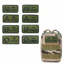 Parche pequeño de 5*2,5 CM con gancho y bucle de tipo de sangre A B AB O POS NEG, insignias tácticas de tela con bordado, pegatinas para ropa - multicolor - Ver 12