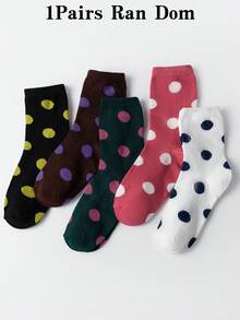 1/5 Paar Frühlings-/Sommer-Grundlagen Schwarz & Weiß Polka Punkt Knöchelsocken, feuchtigkeitsableitend, weich & hautfreundlich, geeignet für den täglichen Gebrauch, Sport, Pendeln, passend zu Birkenstocks, Sneakers, Leinenschuhen, Loafers, verschiedene Farboptionen erhältlich - Verschiedenfarbig - Übersicht 6