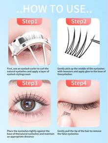 36pcs Korean Style Self-Adhesive False Eyelashes, Eyelash Extension, No Glue Needed, Suitable For Beginners, Reusable, Cosplay, Cartoon, Sweet Style, Halloween, Great Gift For Women - View 6