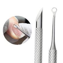1pc Stainless Steel Cuticle Pusher Nail Care Tool, Multi-Function Dead Skin Remover, Portable & Durable, Foot Care & Manicure File - Multicolor - View 1