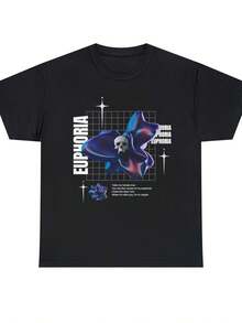 Euphoria Unisex Schwere Baumwoll T-Shirt - Schwarz - Übersicht 1