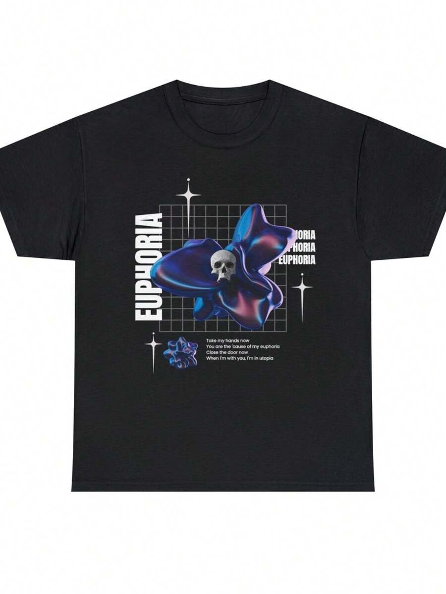 Euphoria Unisex Schwere Baumwoll T-Shirt - Schwarz - Übersicht 1