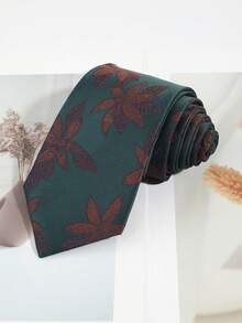 1pc Men's Fashion Casual Leaf Pattern Handmade Necktie, Suitable For Business, Banquet, Formal Wear, Wedding, Campus Gathering - Multicolor - View 10
