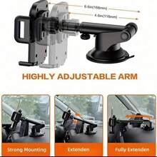 Giá đỡ điện thoại xoay 360 độ cho ô tô, có thể điều chỉnh cổ dài, thích hợp cho kính chắn gió, bảng điều khiển và bàn làm việc. Tương thích với mọi điện thoại thông minh. - 3100 - Xem 7