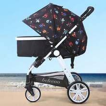 1pc High Landscape Baby Stroller Canopy, Foldable Full Coverage Sunshade, Universal Stroller Sun Protection Shield Against UV Rays - Multicolor - View 8